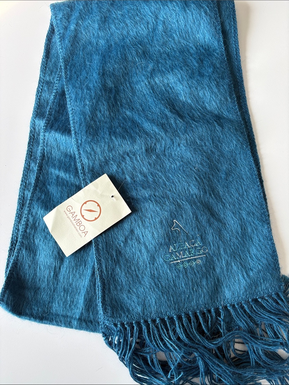 Gamboa NWT alpaca Camargo Turquoise Alpaca Scarf
